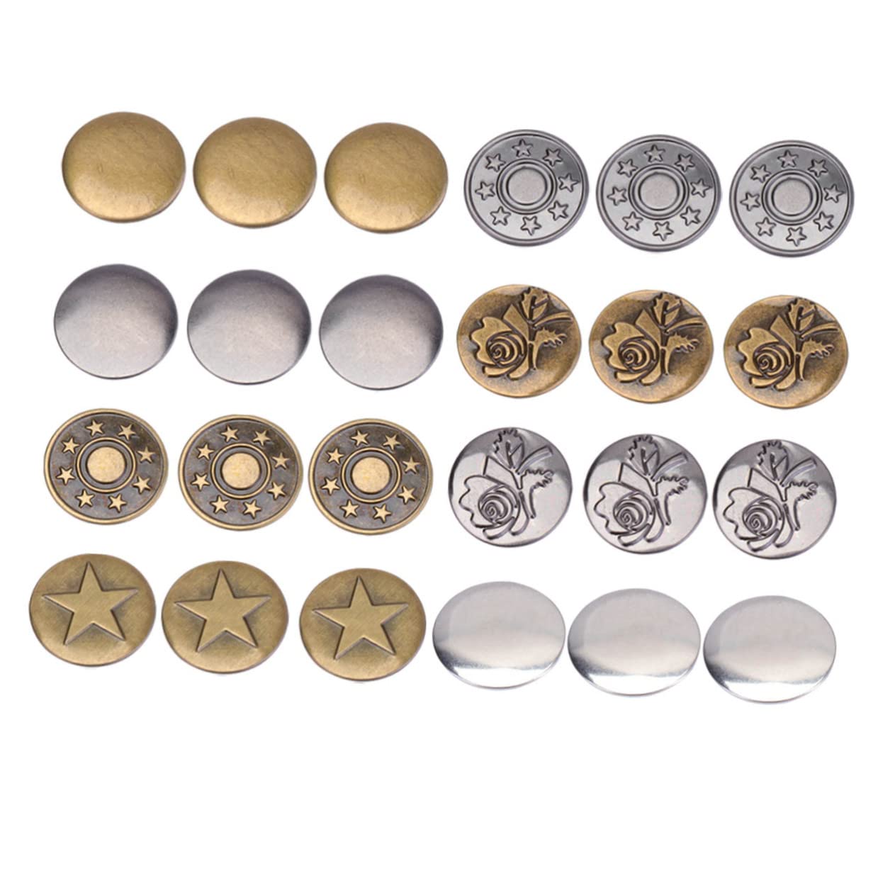 TEHAUX 240 Set Di Bottoni in Metallo Per Jeans Da 17 Mm Con Rivetti Rinforzati Facili Da Trovare E Senza Bisogno Di Cucire