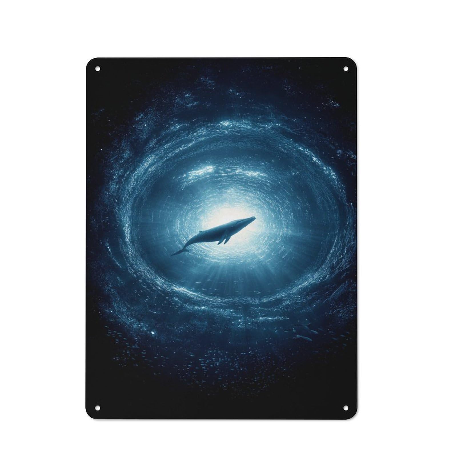 Junmoney Whale In Cosmic Spiral-3 Country Metal Sign With Design 40X30cm, Farmhouse Farmhouse Wall Decor For Kitchen, Cottage, Porch Or Garden Room