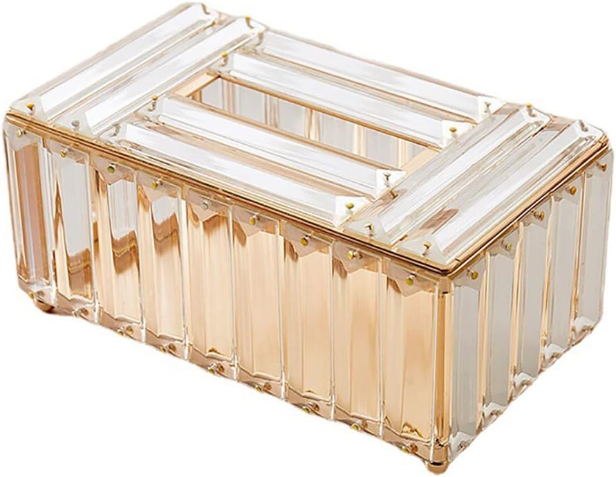Creative Crystal Tissue Box Cover Rectangular, Crystal Decorative Tissue Box Holder Facial Tissue Holder for Dresser Bathroom Bedroom Home Office Bar Decor