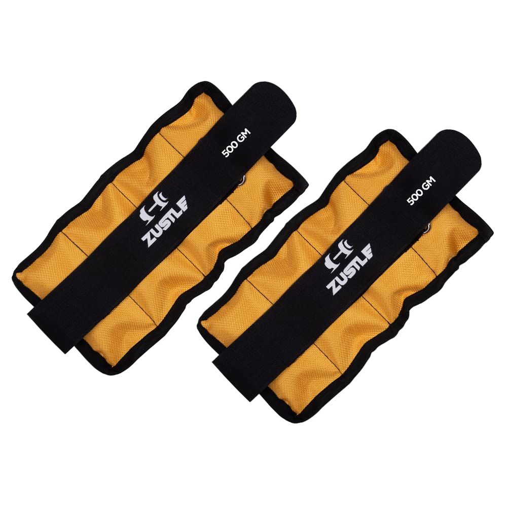 Zustle Ankle/Weight For Running,Jogging,Cycling For Both Men And Women; Weights For Ankle And Wrist; Weights For Fitness Walking, Running, Jogging, Exercise And Gym Workout - 1kg (0.5kg each X 2)