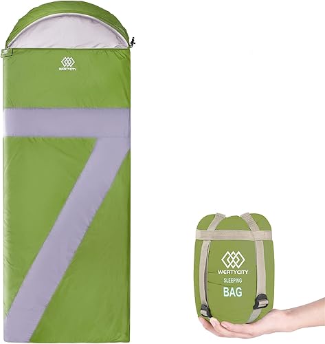 Saco de dormir para acampar, senderismo, mochilero, ligero de 3 temporadas, saco de dormir con saco de compresión para adultos, niños interiores al