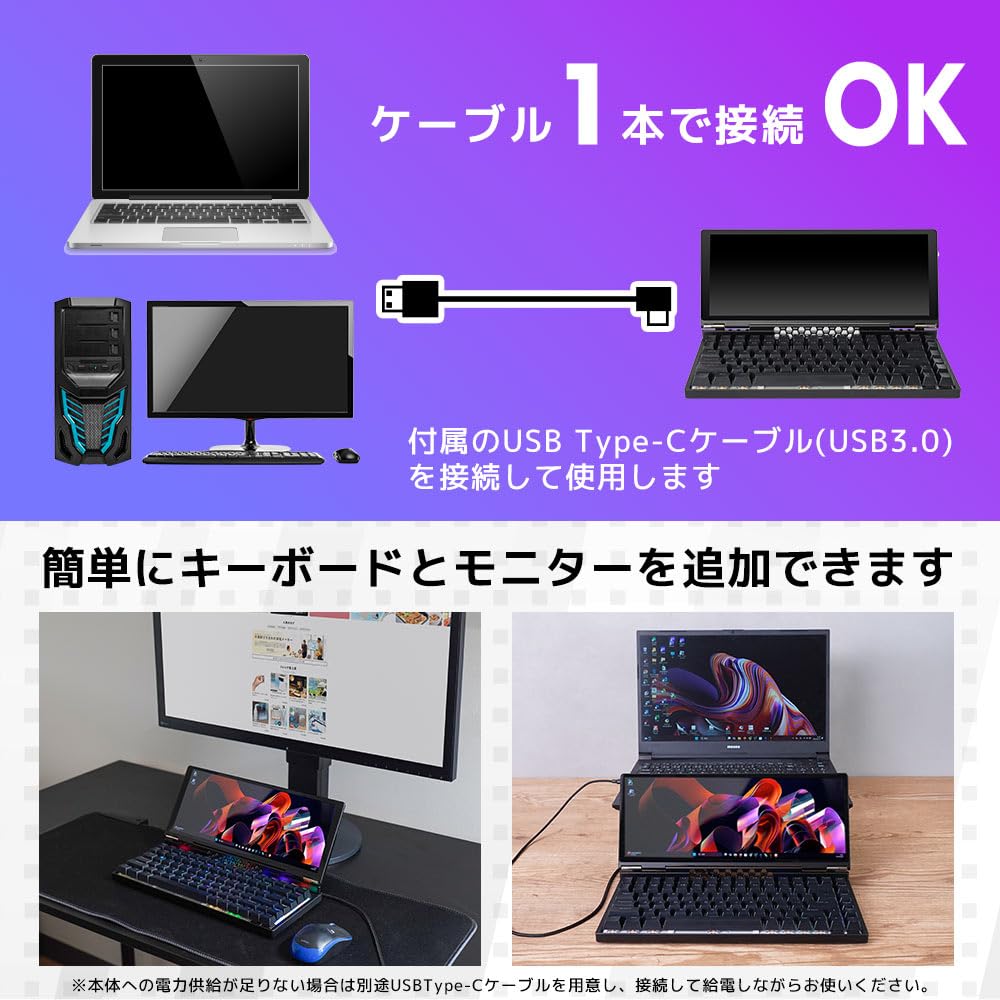 Amazon | THANKO 10インチモニター搭載メカニカルキーボード KWSD25CBK