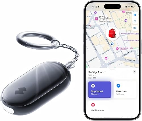 Alarma de seguridad personal de 130 dB para mujeres con sirena extra fuerte y luz estroboscópica, llavero de autodefensa impermeable con