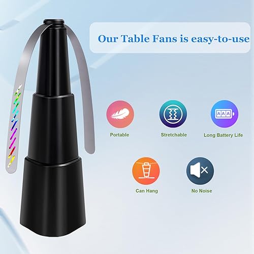 Miniatura 3 de Paquete de 4 ventiladores elásticos para moscas, ventilador portátil para exteriores e interiores, funciona con pilas para picnic, fiesta,