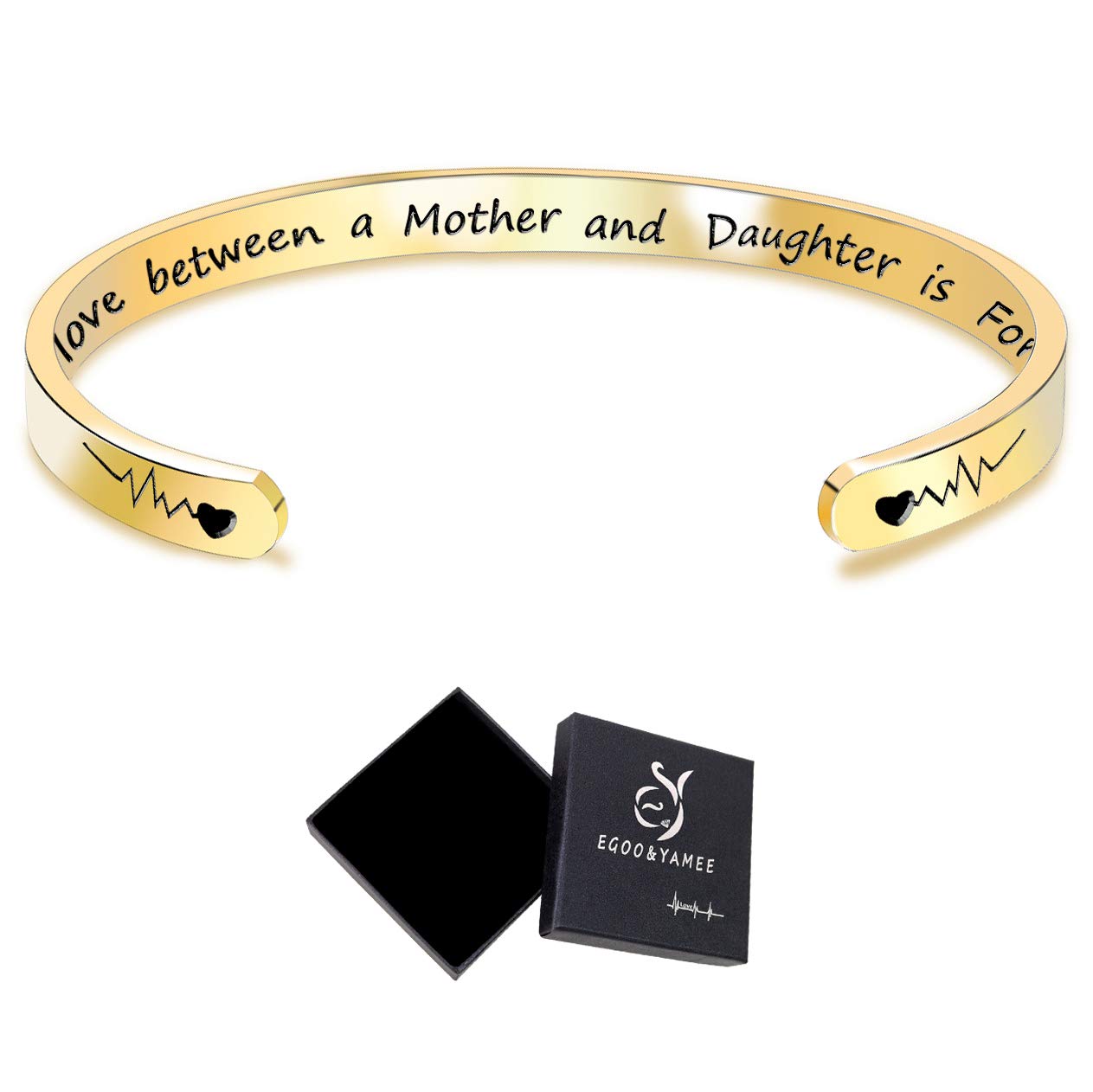 EGOO&YAMEE Inspirational Cuff Bracelet for Women Motivational Engraved Mantra Silver Stainless Steel Bangle Best Friend Birthday Jewelry for Her