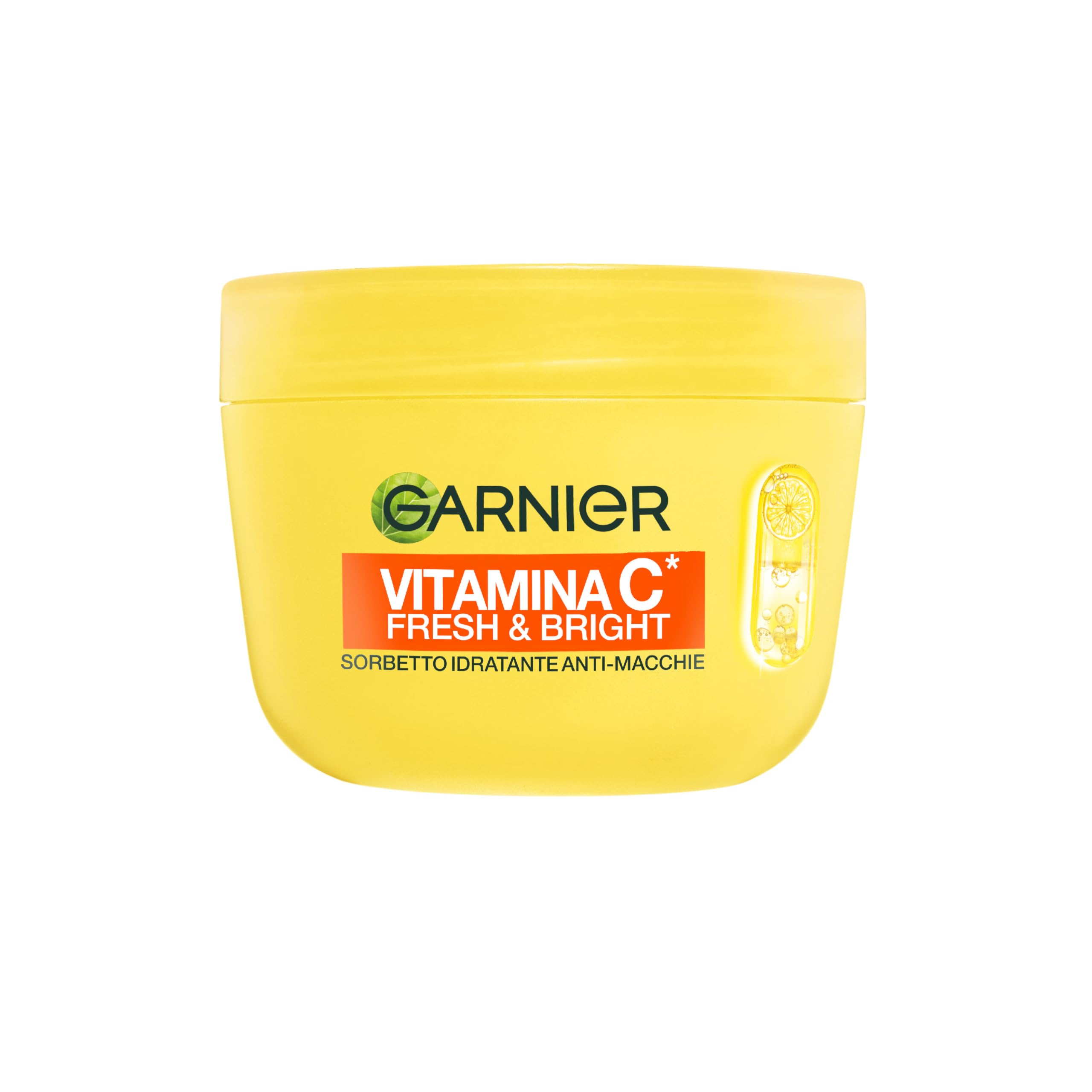Garnier Vitamina C Fresh and Bright, Crema Sorbetto Idratante Anti-Macchie, Texture Fresca e Ultra Leggera, Con Niacinamide e Vitamina C, Formula Vegana, 85 ml