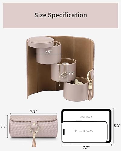 Vista 44 de Vlando Viaggio - Joyero pequeño, caja de almacenamiento para accesorios de viaje A. Gris