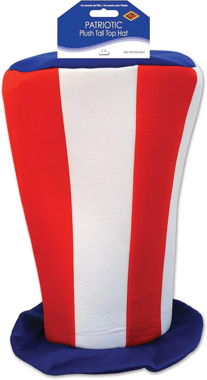 Beistle Plush Hats, Novelty Party Hats for Birthday & Holiday Theme Parties, Funny American Patriotic Plush Hats for Events