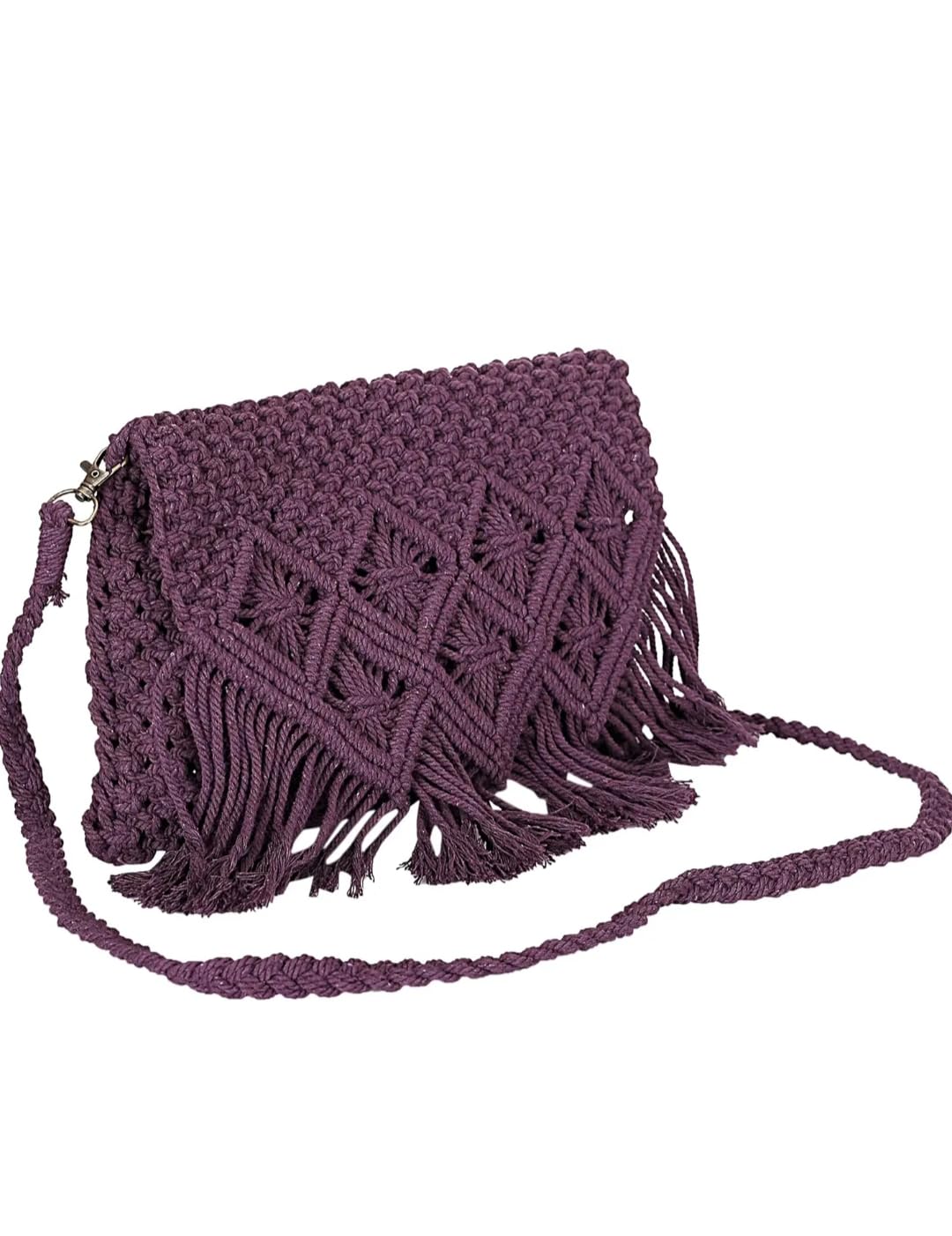 R.R.LALA Macrame Hand bag for Women stylish Cotton handbags Shoulder Hand bag macrame hand bag kit- Size: Width 25 cm x Length 20 cm Purple Color (B0D4MBSBG9) Amazon Price History, Amazon Price Tracker