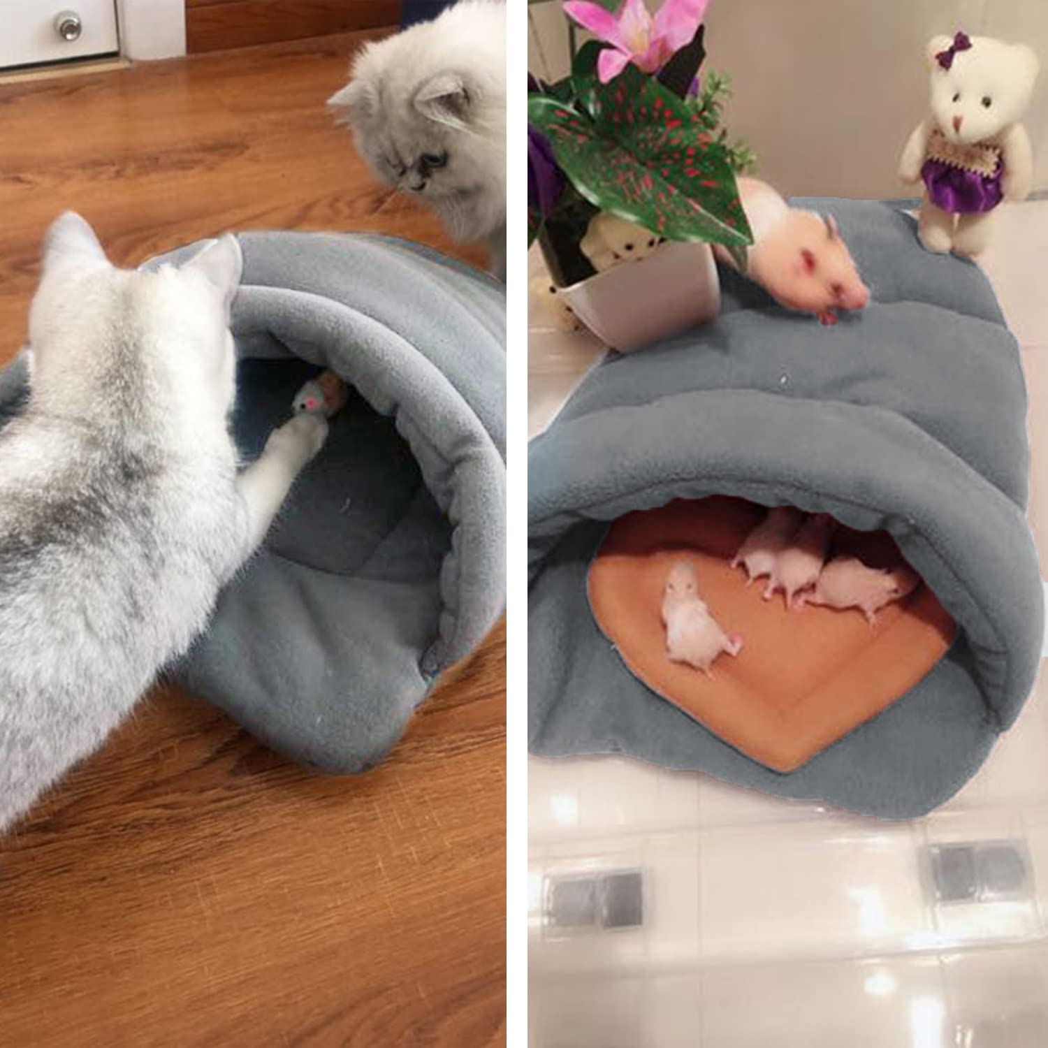 PFLYPF Haustierbett 38x28cm - Fleece Nest Für Kaninchen & Meerschweinchen