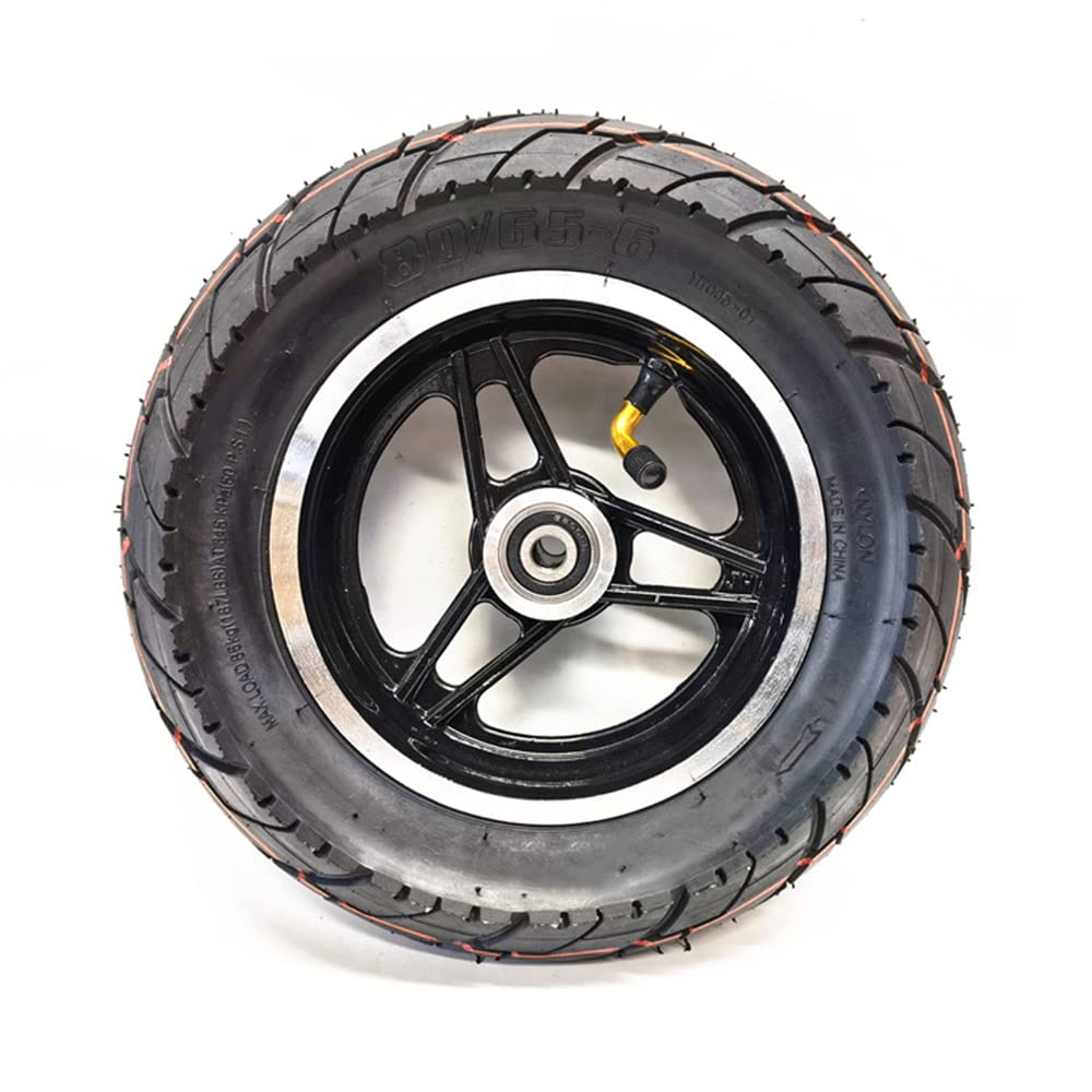 Pneu de Scooter électrique, assemblage de Pneu tubeless 10 Pouces 80/65-6, moyeu de Roue en aluminium, adapté aux Accessoires de Jeu de Roues de véhicule électrique/Drone/Robot,A 12mm
