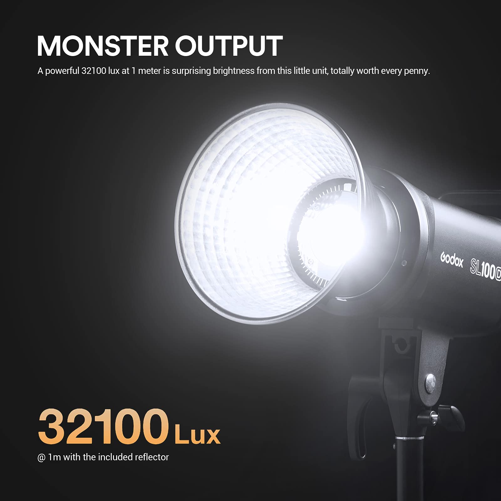 GODOX SL100D Luce Video LED 100W 5600K CRI96 TLCI97 Studio Light | Uscita Continua, 8 Modalità FX, Bowens Mount, per Video di Youtube Pubblicità e Scene Di Movimento Lento