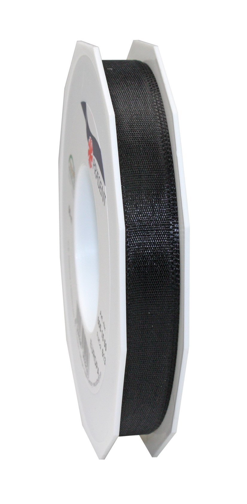 Ruban en taffetas noir Präsent 15 mm mercerie rubanerie loisirs créatifs 50m