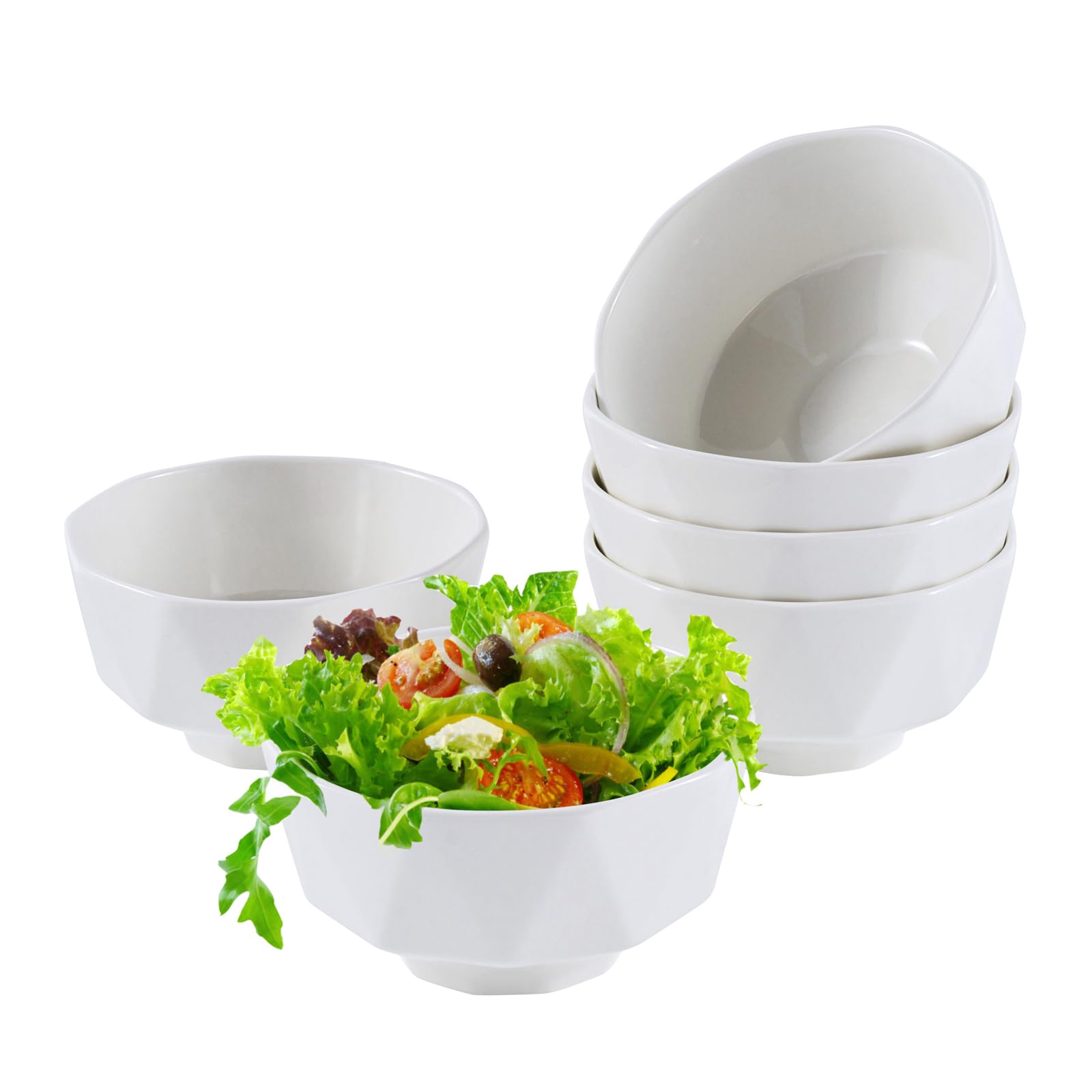 All-Pie 4.5'' Ceramic Bowls Set of 6, 330ml, Small Bowls Set - 12 oz Snack, Rice Bowls (Diamond)
