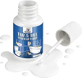 Tinta de retoque branca para pia de porcelana, tinta de azulejo brilhante, kit de reparo de porcelana e tinta de eletrodomésticos para lascas, arranhões, manchas de rachaduras no esmalte, acrílico