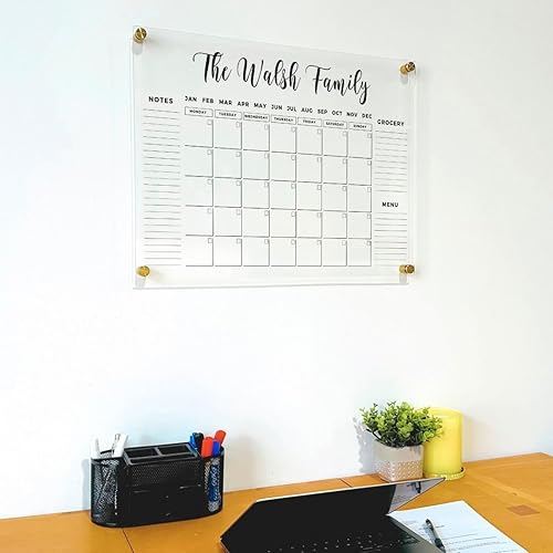 Miniatura 2 de Personalized Gold Text Acrylic Wall Calendar - Personalized Calendar 2024, Planner Family Calendar, 2024 Calendar Monthly and Weekly Board, New Home