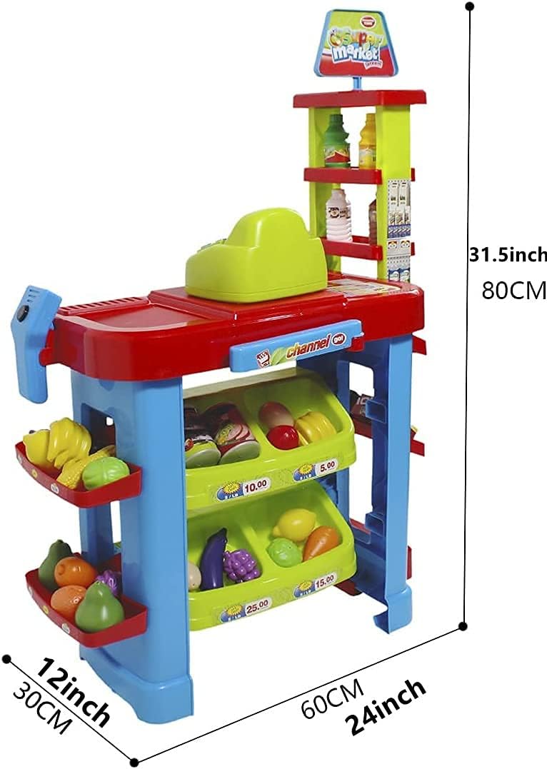 deAO Supermarket Playset for Kids Grocery Store Pretend Play Role