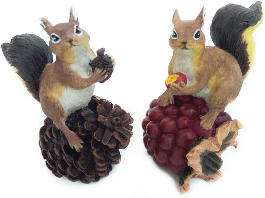 posee Garden Figurine Lawn Decor Sculpture Garden Squirrel Statue (B)