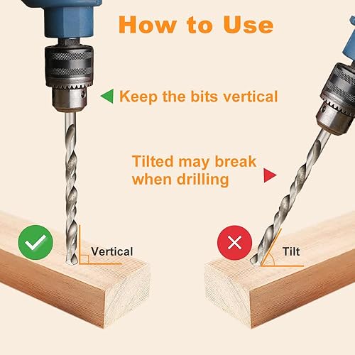 Miniatura 4 de Mtsooning Juego de 10 brocas helicoidales de 0.028 in, brocas de vástago recto micro HSS herramienta de perforación eléctrica para metal duro de