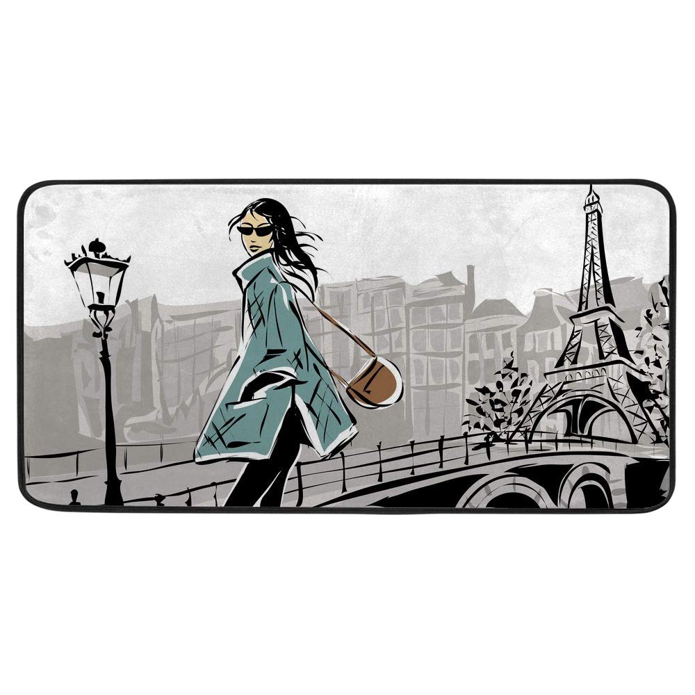 Tapis de cuisine marin fille Pin Up paillasson long antidérapant pour maison