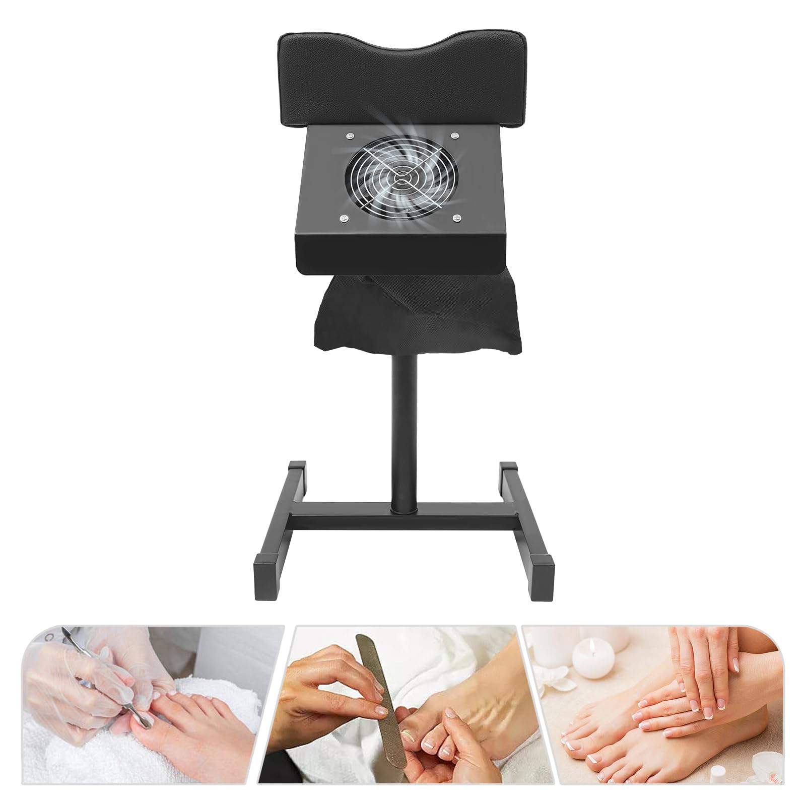 Krzesło do pielęgnacji stóp z odsysaniem, mobilne krzesło do pedicure, metalowe, PCW, 10 kg, z przyciskiem zakwitania kurzu, 31 x 8 x 45 cm, do salonów, zastosowań komercyjnych w spa, ale