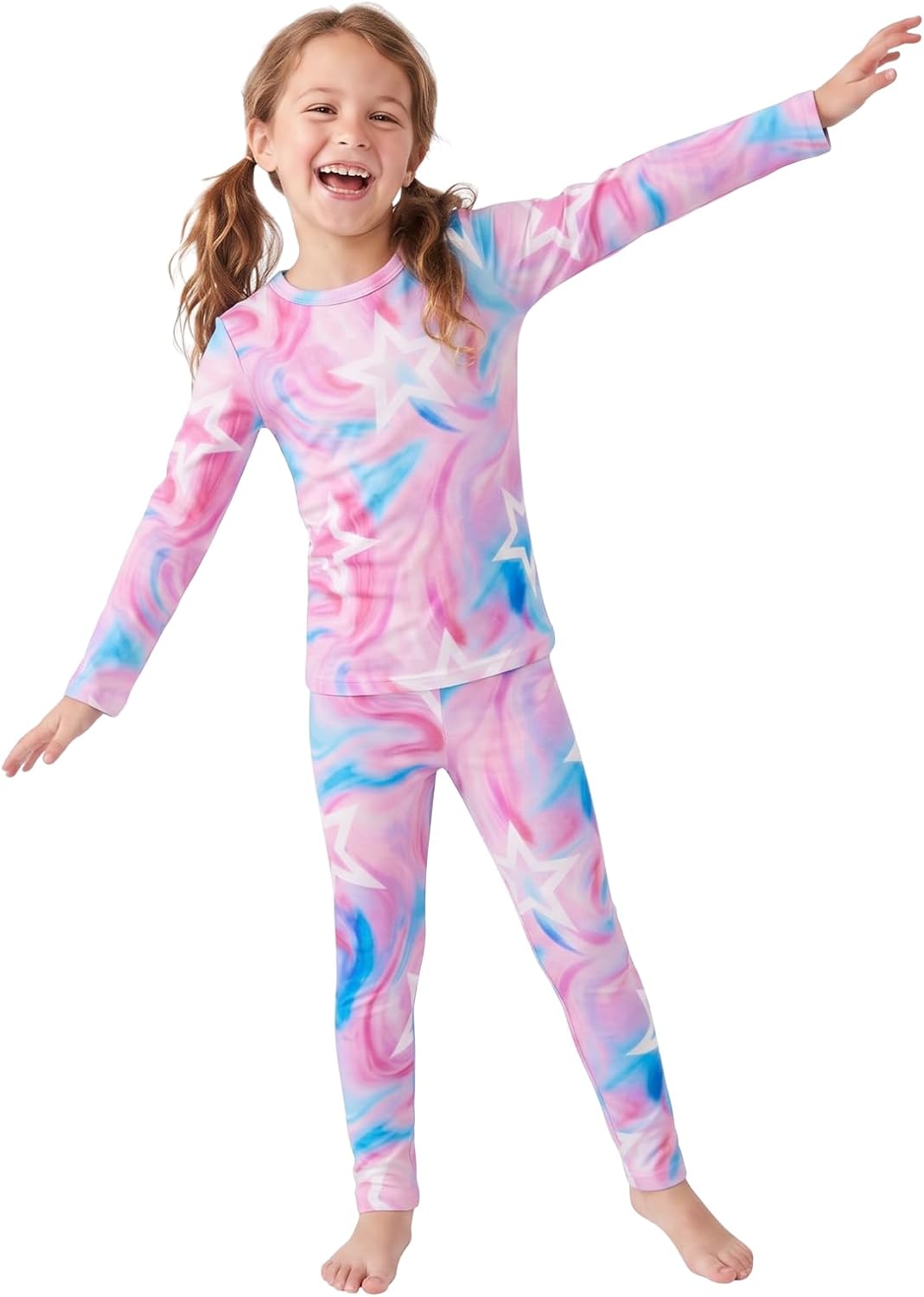 Girls Thermal Underwear Set Kids Toddler Soft Long Johns Top Pants