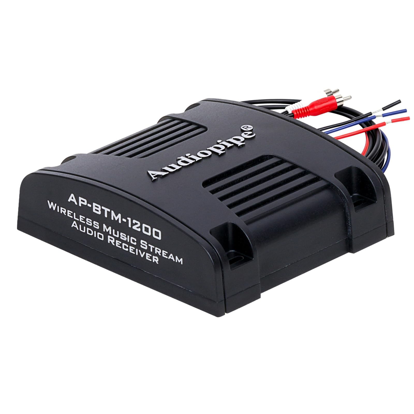 Audiopipe Marine Wireless Music Stream Audio Receiver (AP-BTM-1200), Blutooth 5.0 Adaptor, RCA Stereo Outputs, Perfect for Marine, ATV, UTV, Golf Car, Home Music