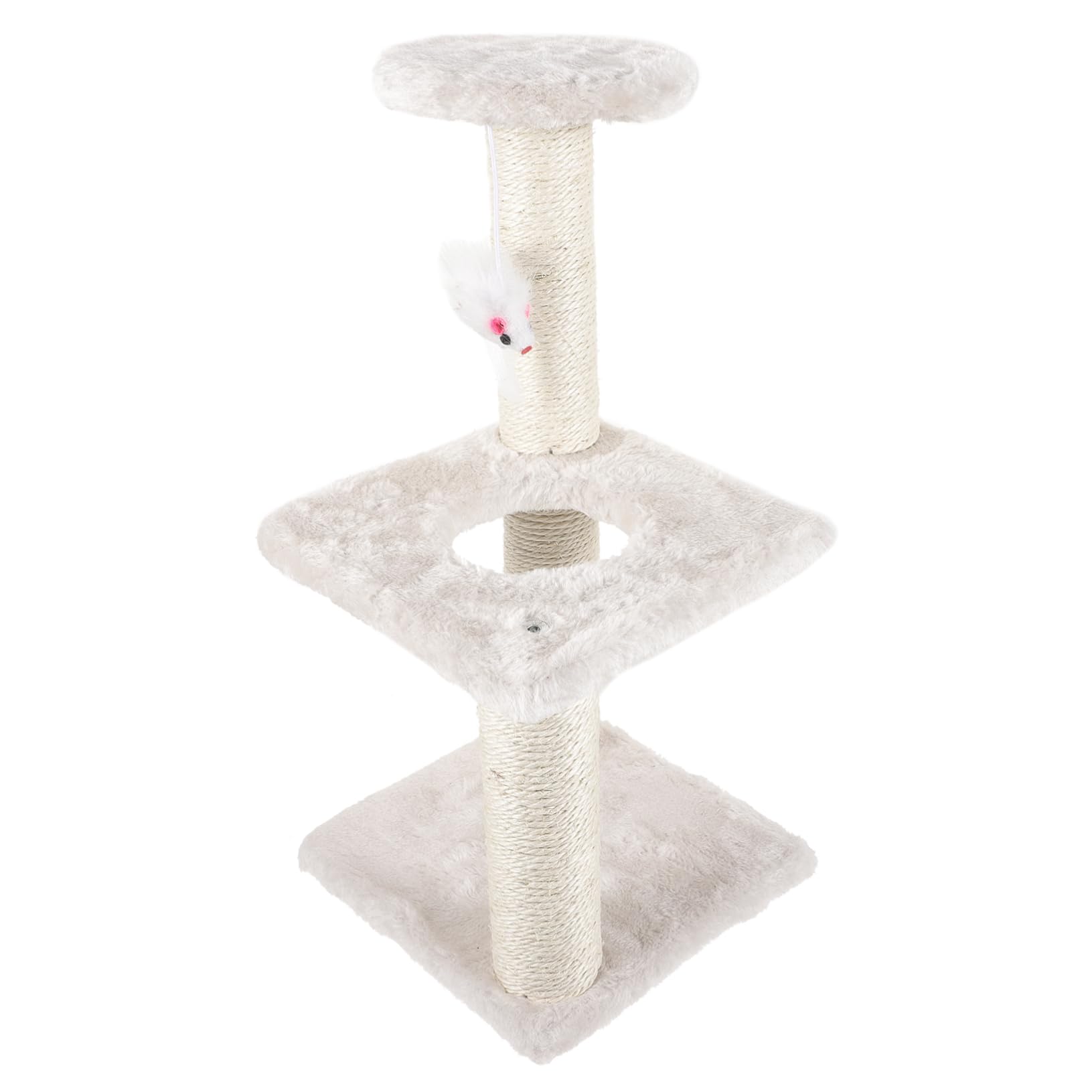 Arbre à chat vertical anti-peluches avec griffoir intégré pour protéger les meubles