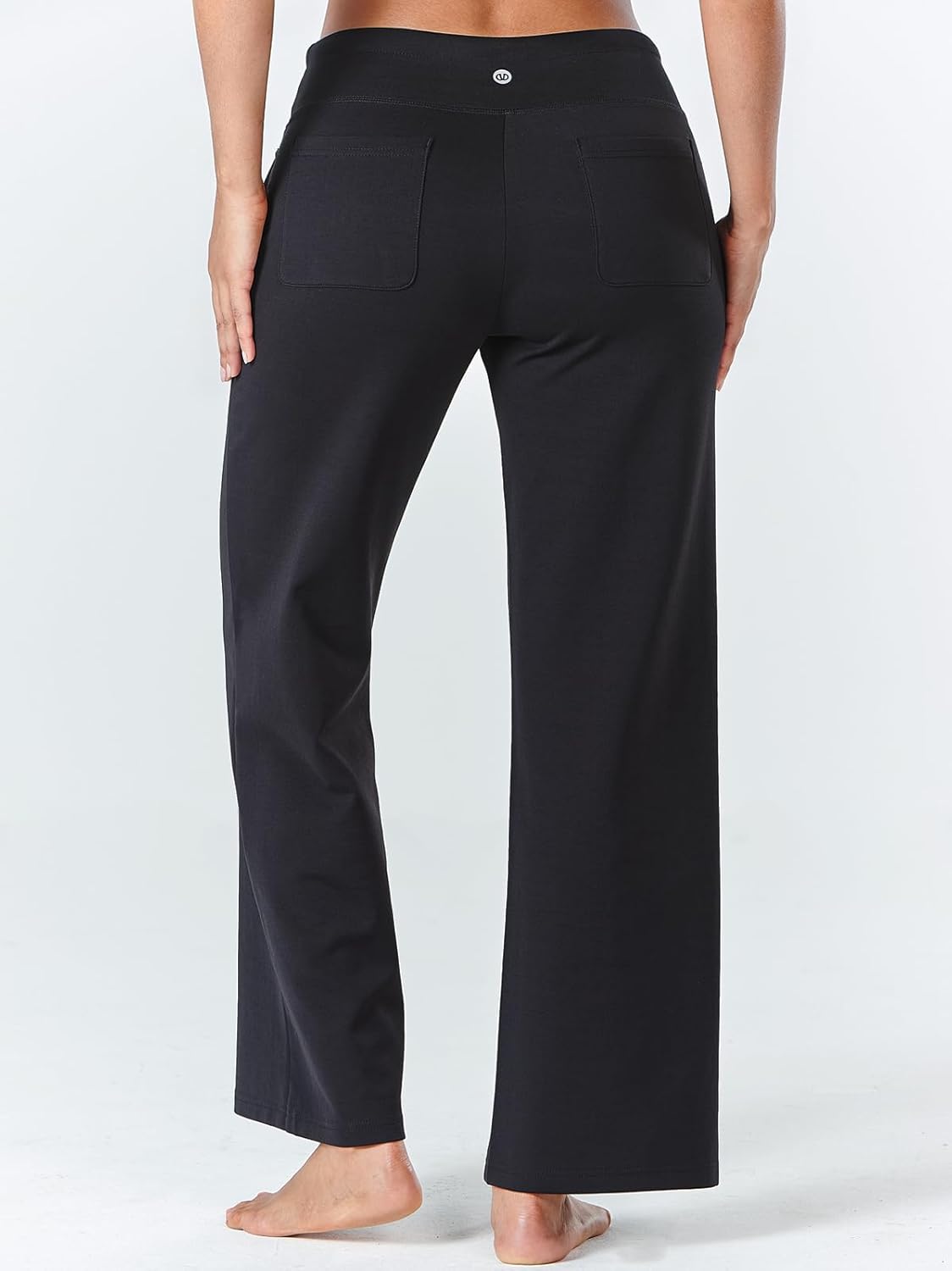 ALLZERO Women's Wide Leg Yoga Pants with 4 Pockets High Waisted Casual Pants Soft Workout Lounge Pants 28'' - Image 2
