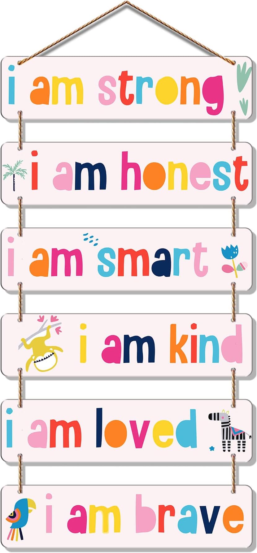 Artvibes I am Strong Positive Affirmation Designer Wall Hanging Wooden Art | Quotes Decor Item | Wall Accent | Office Decor | Inspirational Quotes Wall Art | Mdf Wall Decoration | Gifts (WH_3286N)