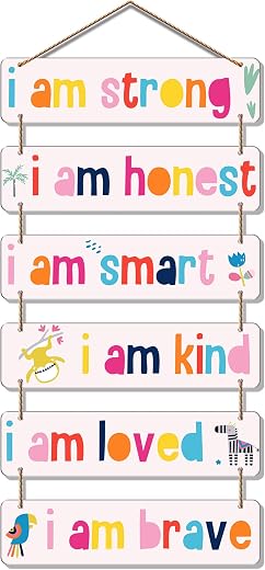 Artvibes I am Strong Positive Affirmation Designer Wall Hanging Wooden Art | Quotes Decor Item | Wall Accent | Office Deco...