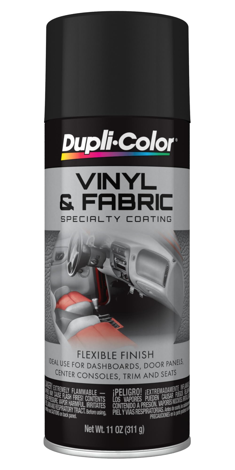 Dupli-Color Vinyl &amp; Fabric Spray, Flat, Black, 11 oz