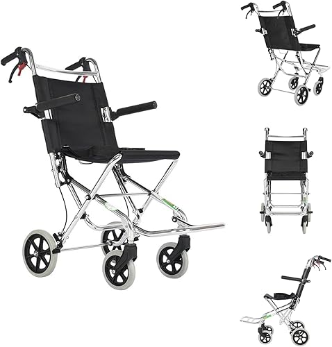Sillas de ruedas para adultos y personas mayores, silla de transporte ligera plegable, silla de ruedas pediátrica, silla de ruedas ultraligera (con