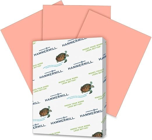 Hammermill Paper, Colors Salmon, 20lb, 8.5x11, Letter, 500 Sheet s/ 1 Ream (103119R), Made in the USA