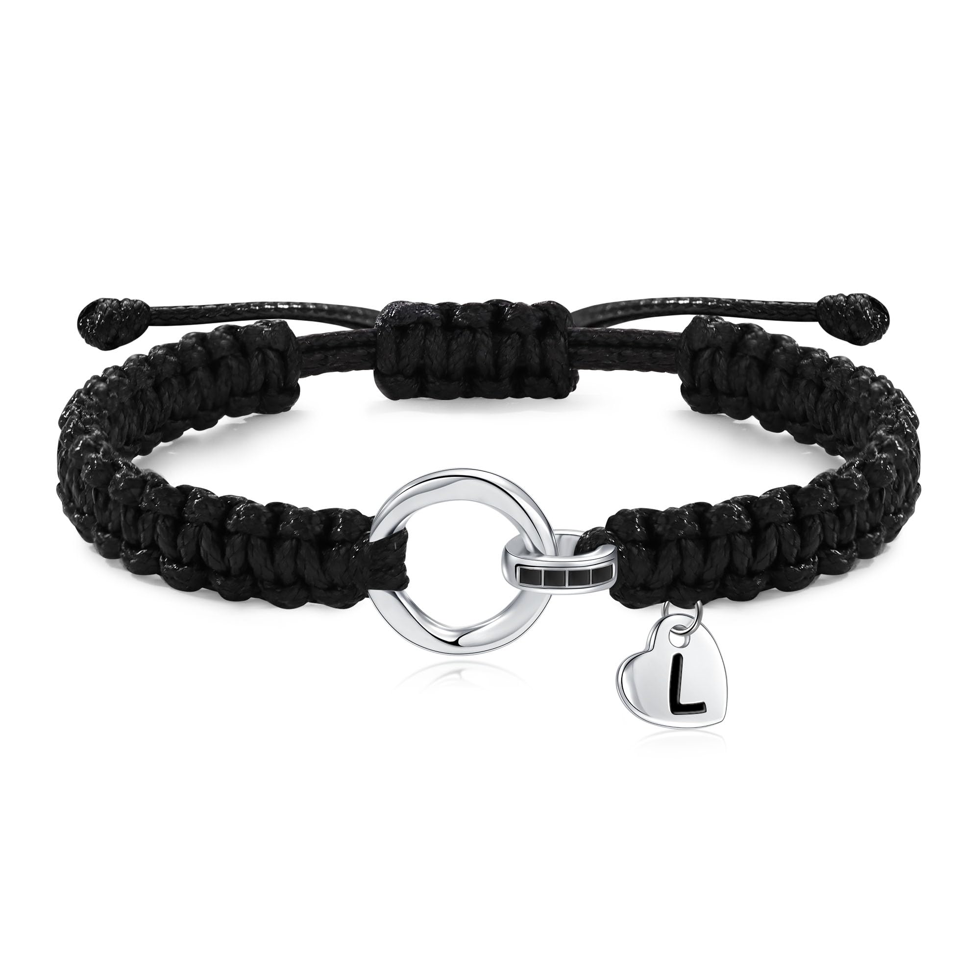 JSJOY Initial Bracelets for Women Couples Gifts Dainty Heart Letter A-Z Silver Bracelets Birthday Gifts Matching Couple Bracelets for Couples Friendship Gifts Mom Gifts