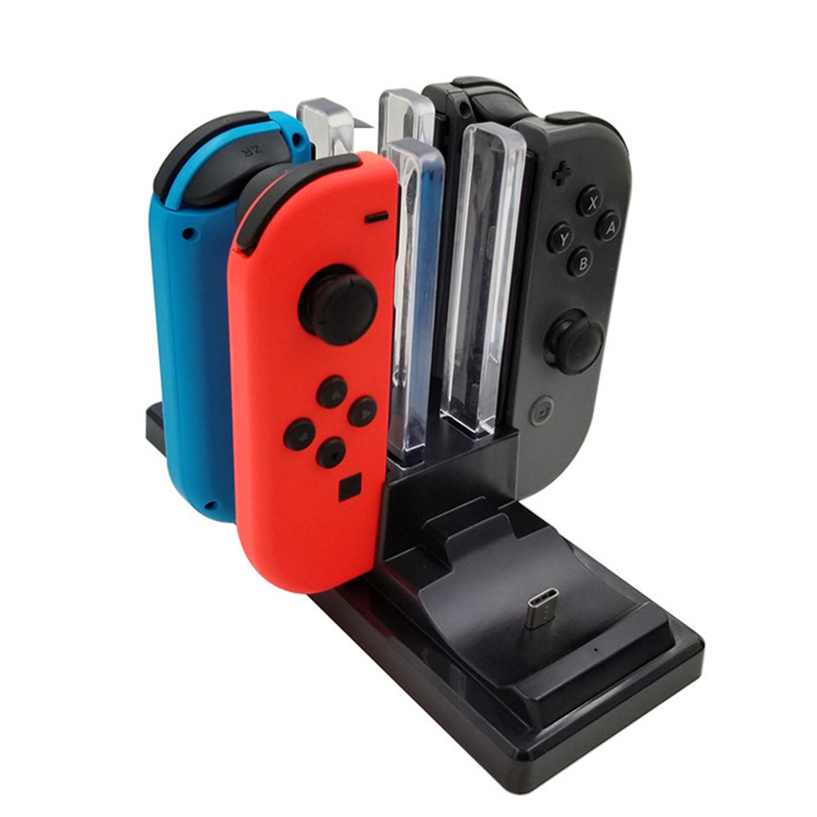 Estación de carga de controlador 6 en 1 para mando de juegos, soporte de carga con soportes de carga ligeros