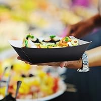 Vista 7 de Bandeja de papel desechable para alimentos, barcos de alimentos, resistente a la grasa, bandeja de palomitas de maíz para servir nachos, tacos