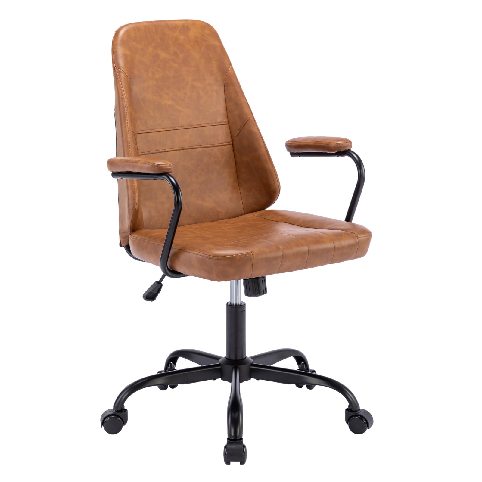 Executive Office Chair, Home Office Desk Chair, Mid Back PU Leather Desk Chair, 360° Swivel Computer Chair, Height Adjustable Tilt Vanity Task Chair for Office, Reading Meeting Room