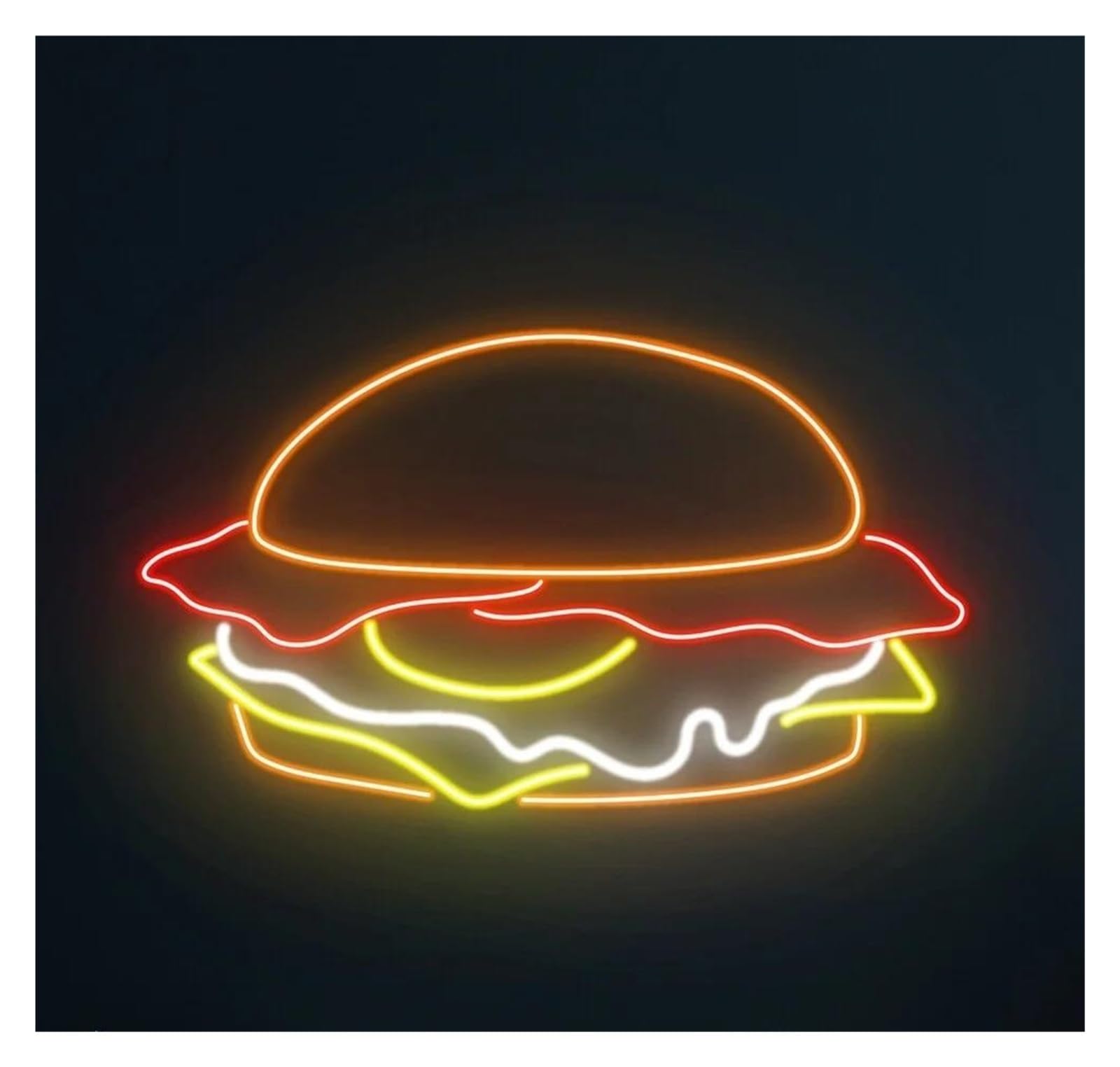Sign Lamp Bacon Egg Cheese Neon Sign Business Decorative USB Powered Lamps Hamburger Sandwich Bagel Bread Shop 38cm