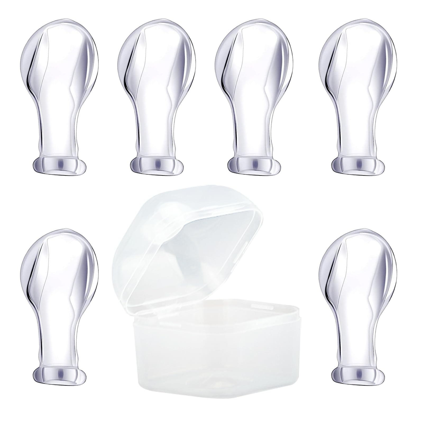 Somniumnight Adult Sized Pacifier Nipples: Replacement Silicone Big Teat - Value Pack with Case 6 Pack Large Size 6