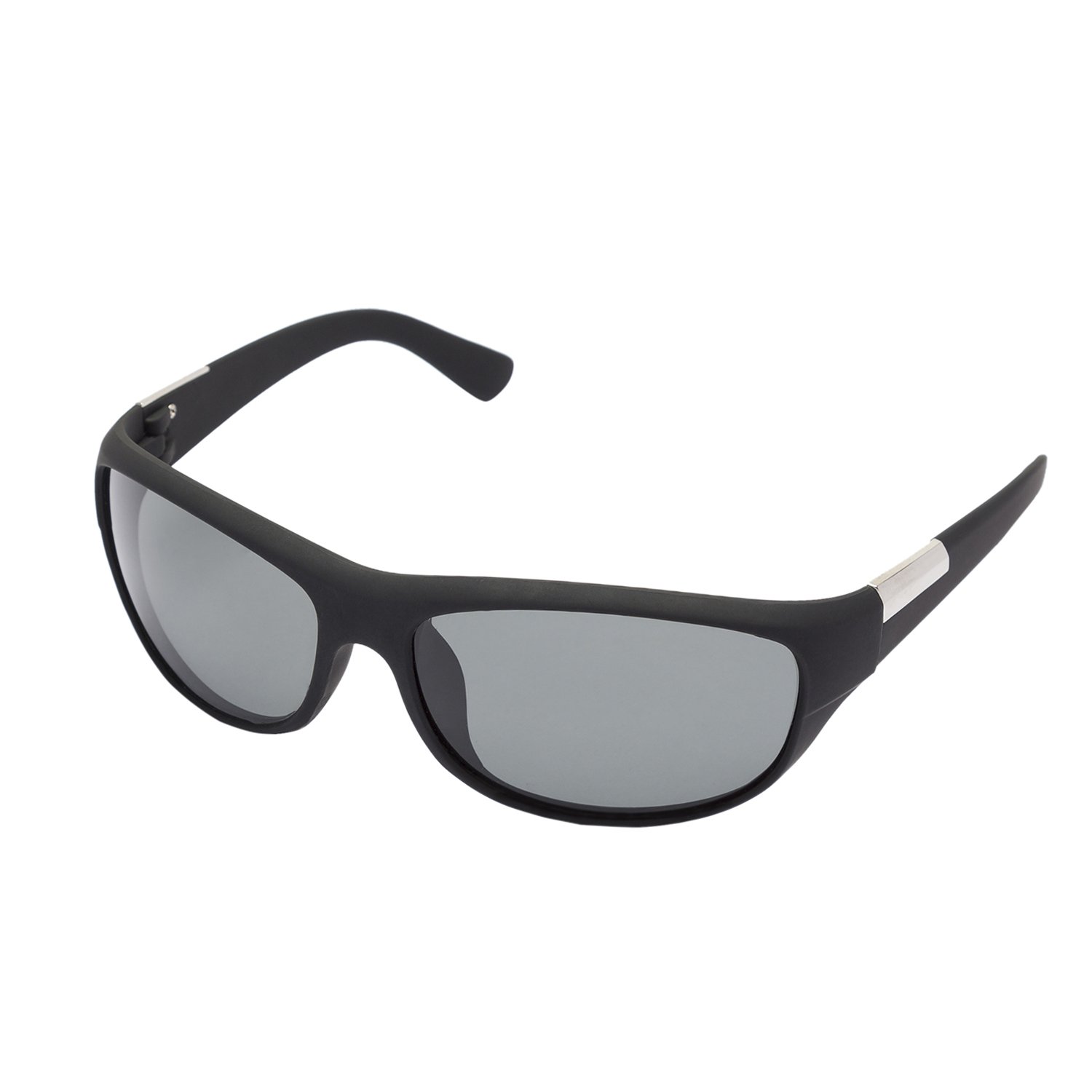 Agera Black with Black Glass Lens UV Protected Wrap-Around Rectangular Sunglasses for Men & Women (AG1018-Blk-Blk)