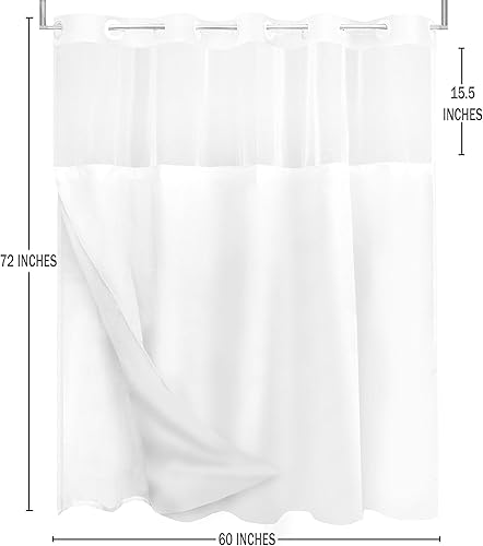 Vista 63 de Tititex - Juego de cortinas de ducha de eucalipto verde oliva, hojas de acuarela en la parte superior con decoración floral de baño, 60 x 72 Hojas