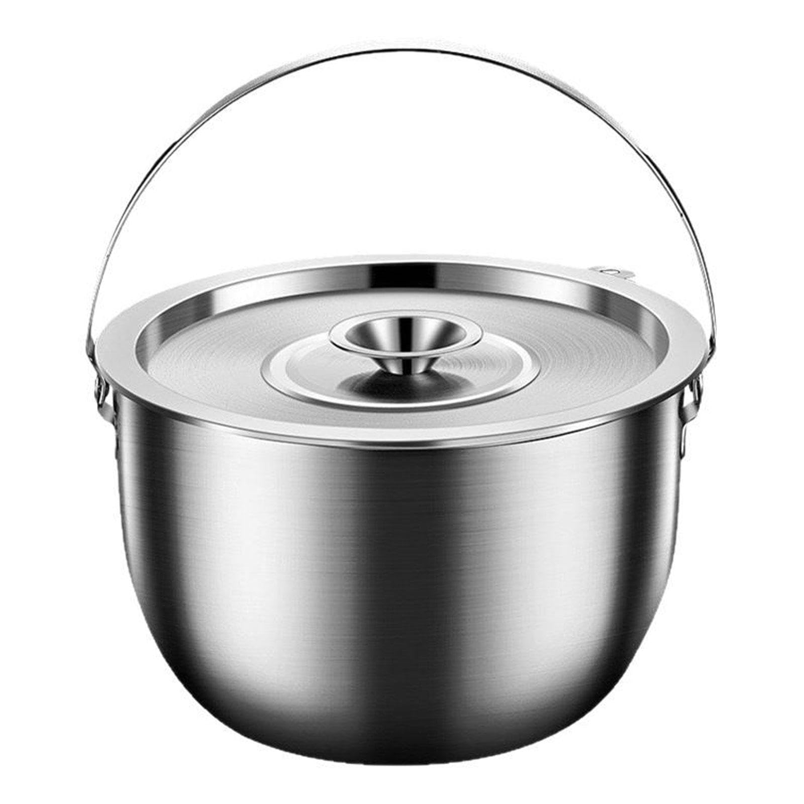 Olla de Camping, Utensilios de Cocina con Asa, Recipiente para Aceite para Cocinar, 5.0l, tal como se describe