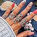 Stringex Silver Knuckle Stacking Rings Set for Women Vintage Boho Flower Statement Rings for Her Gothic Chunky Joint Finger Stacked Nail Ring Gift(Silver)