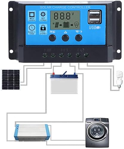 Miniatura 7 de Solar Charge Controller Bright LCD Boost Regulator 30A 12V USB Expansive 24V Panel Controller Armed with Battery for Maximized Energy Efficiency