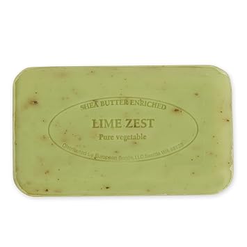 Pre de Provence Artisanal Soap Bar, Natural French Skincare, Enriched with Organic Shea Butter, Quad Milled for Rich, Smooth & Moisturizing Lather, Lime Zest, 5.3 Ounce