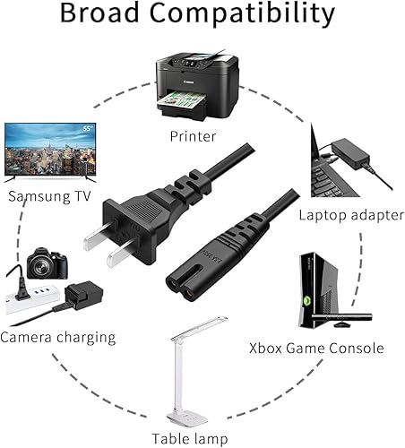 Miniatura 4 de Cable de alimentación de TV de 10 pies para TCL LG JVC Sony Samsung Toshiba Sharp, LED LCD Insignia Sharp Toshiba JVC Hisense Electronics