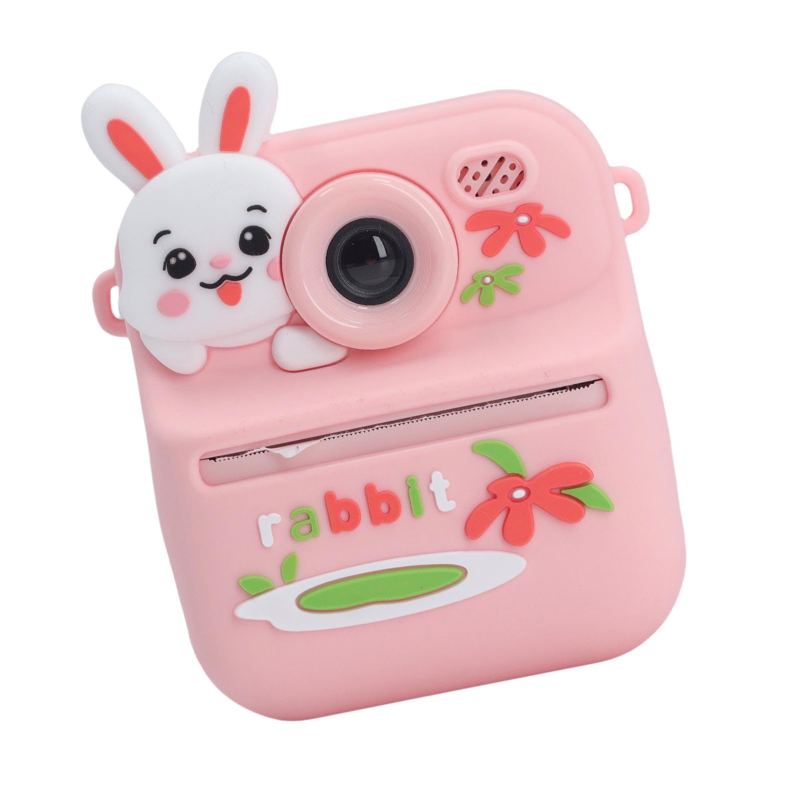 Denash 48MP Doppelobjektiv Instant Print Camera Kinderkamera mit 16x Zoom, 2,4-Zoll-Bildschirm, Full HD Videoaufnahme, ABS Triple Guard Design (Rosa Kaninchen)