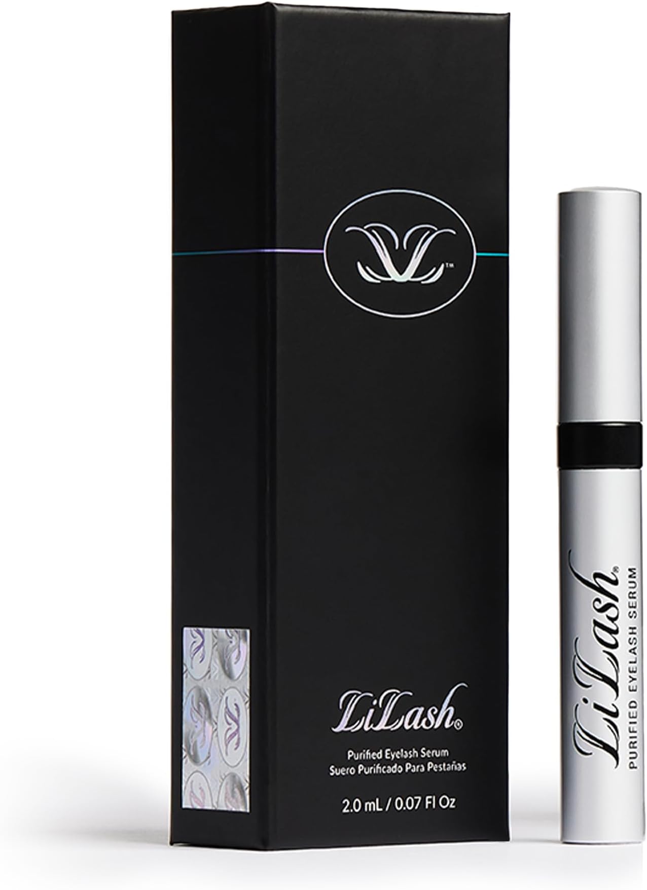 Purified Eyelash Serum to Grow Longer & Fuller-Looking Lashes - Eyelash Growth Enhancer, Safe for Use with Contacts, Lash Extensions, Sensitive Eyes - Vegan & Cruelty-free (2mL, 90-Day Supply)