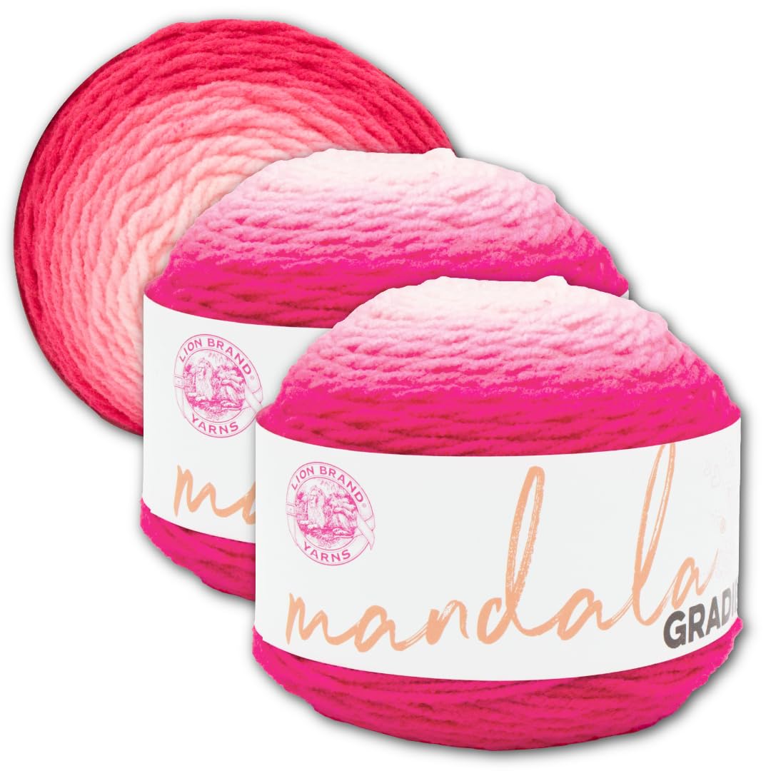 Amazon.com: Lion Brand Yarn, Mandala Gradient Crochet Yarn, Hot